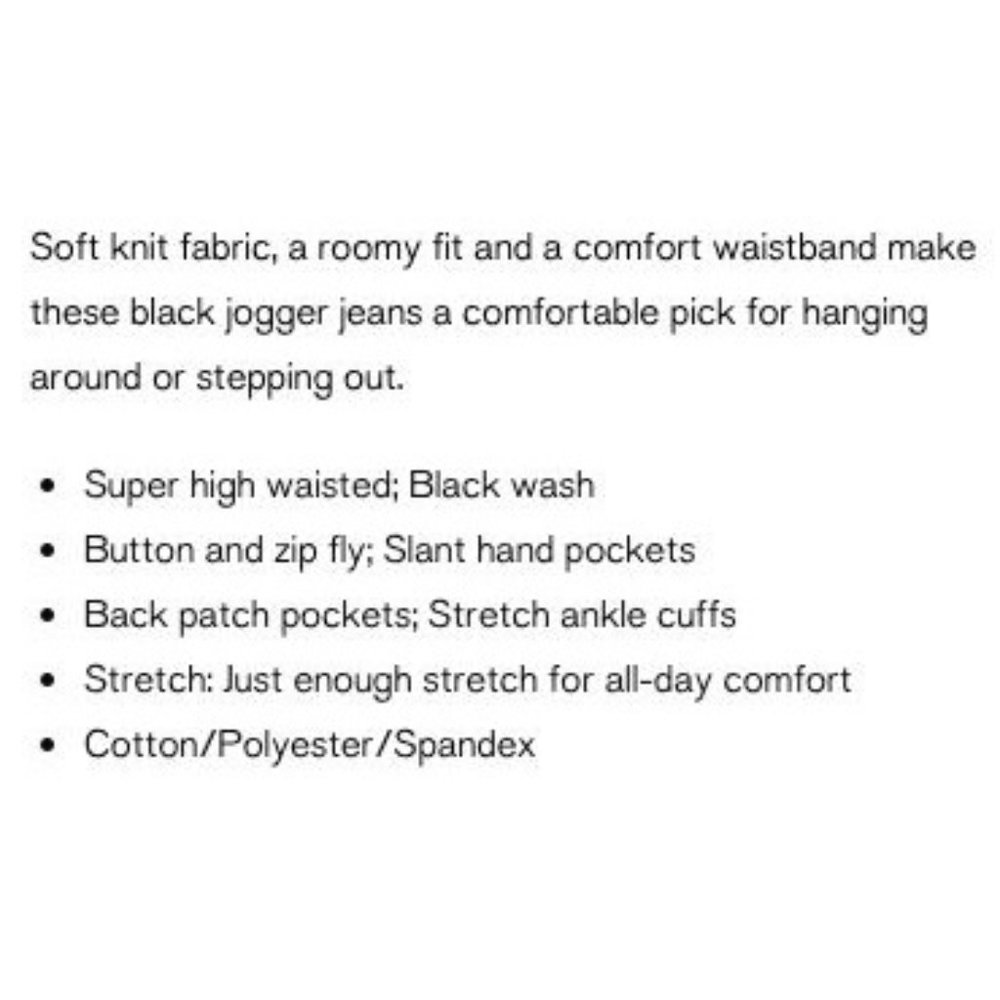Express Jogger Size 6 Super High Rise Knit Denim Pants Black/Gray Elastic Waist - Picture 3 of 12